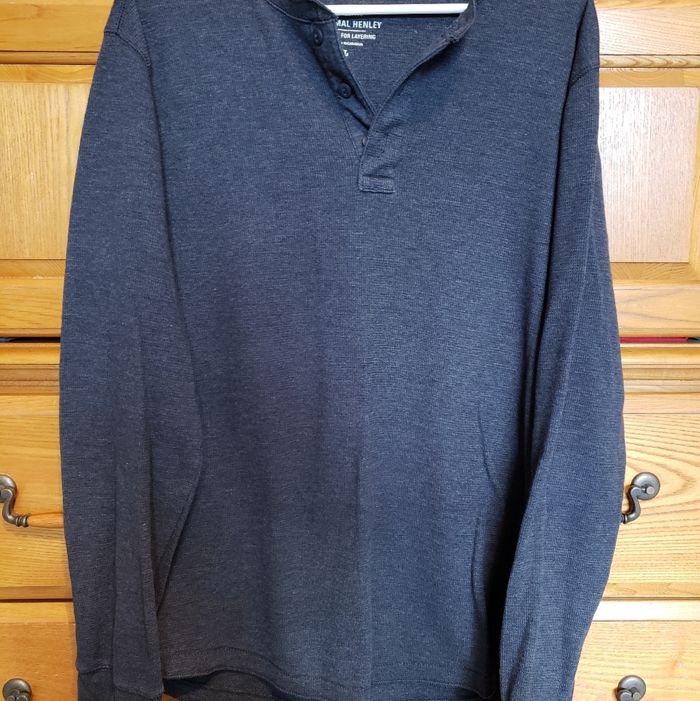 Men's long sleeve thermal henley